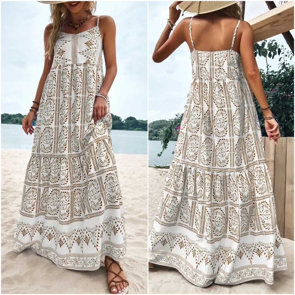 Boho Print Casual cami maxi Dress - Picture 2 of 2